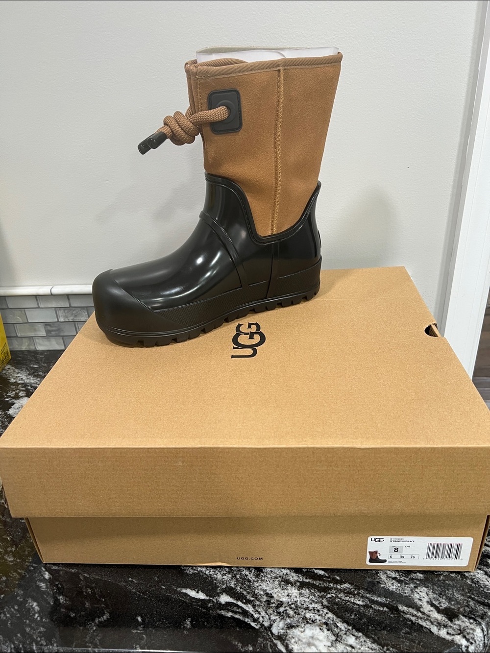 UGG Women’s Black and Chestnut Waterproof Mid-Calf Boot